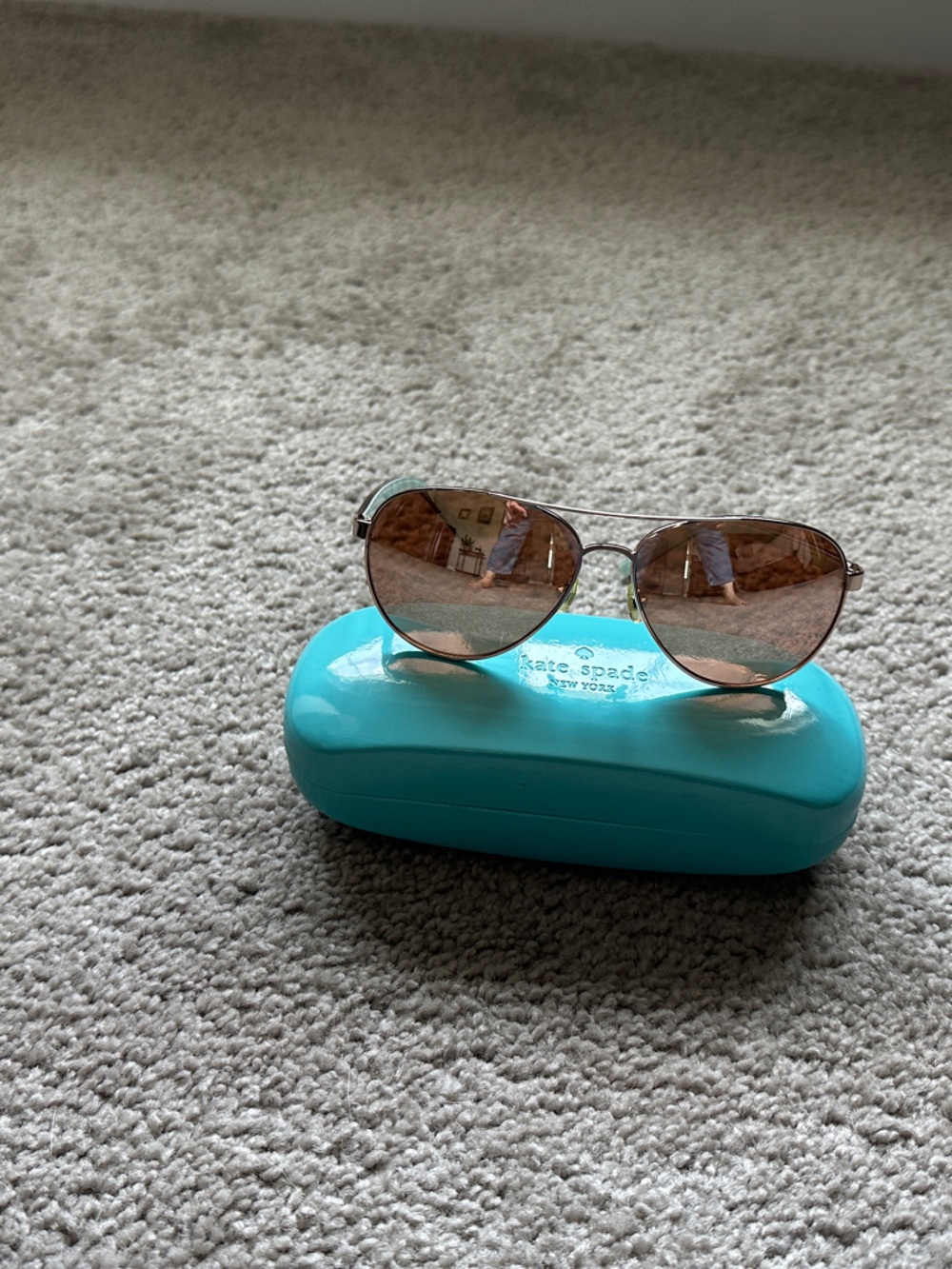 kate spade Aviator Sunglasses mirrored lenses- rose gold